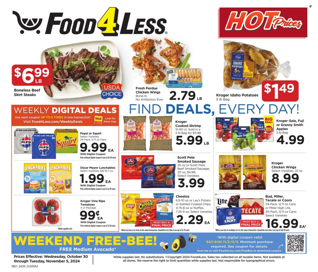 Food 4 Less ad - 10/30/2024 - 11/05/2024. Page 1