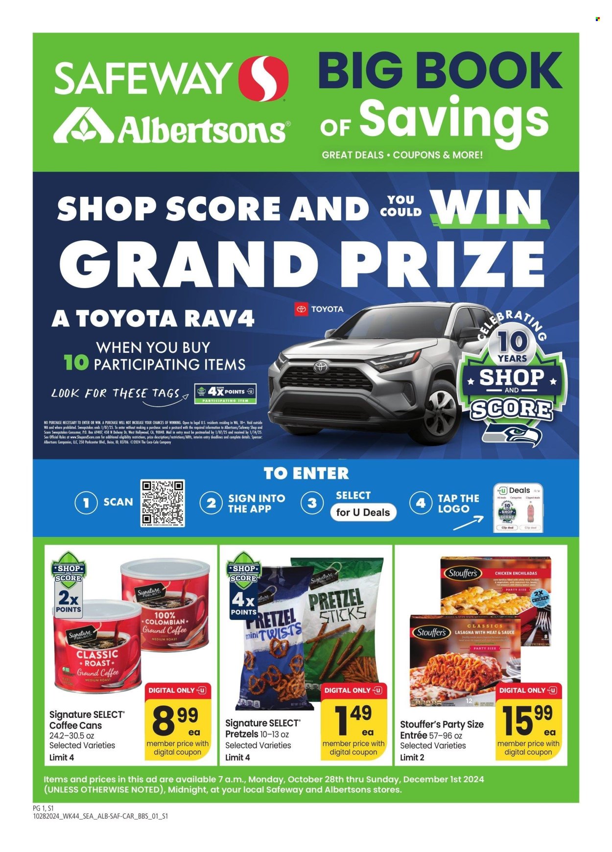 Safeway ad - 10/28/2024 - 12/01/2024. Page 1