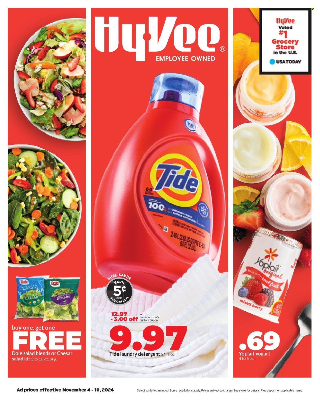 Hy-Vee ad - 11/04/2024 - 11/10/2024. Page 1