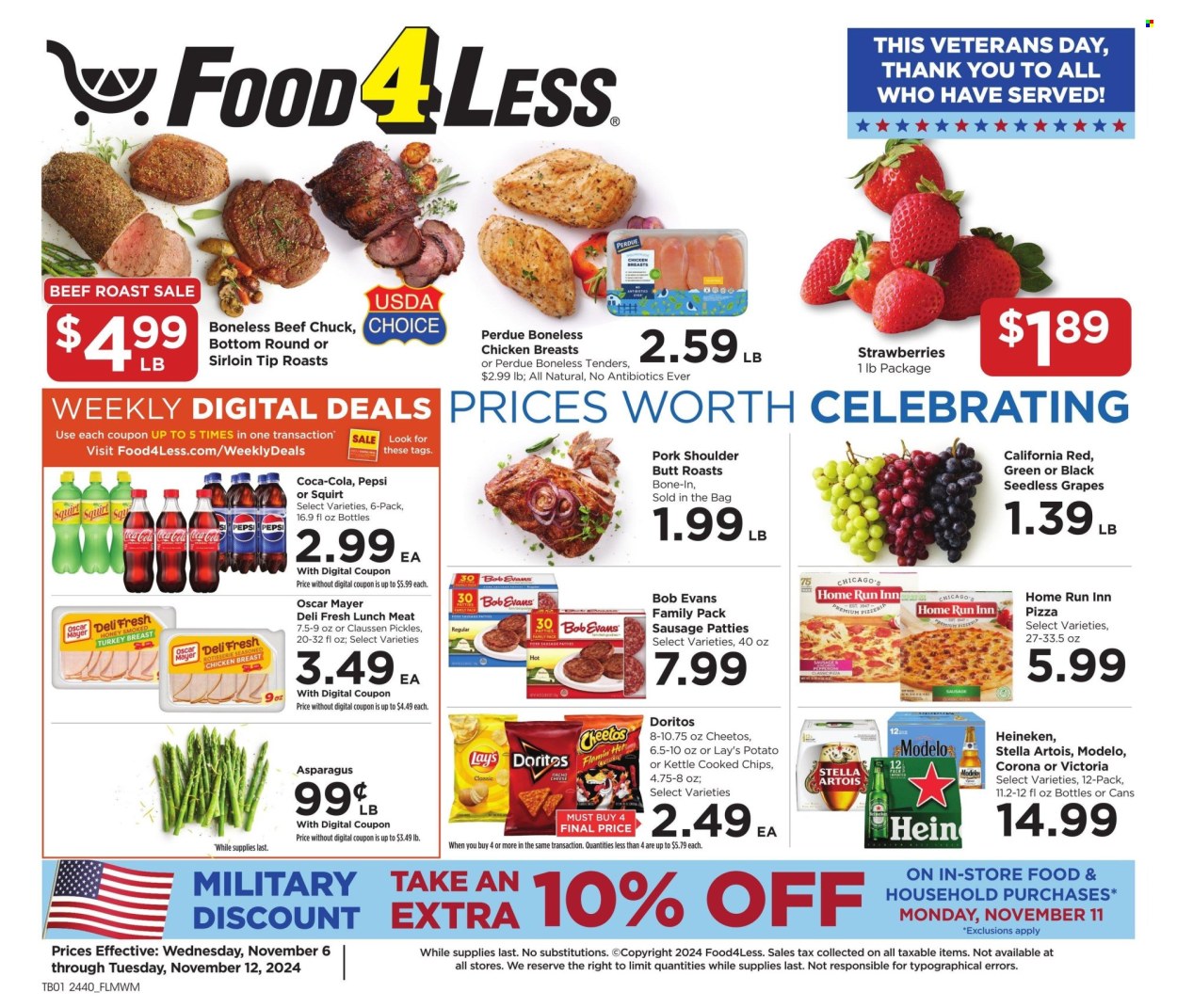 Food 4 Less ad - 11/06/2024 - 11/12/2024. Page 1