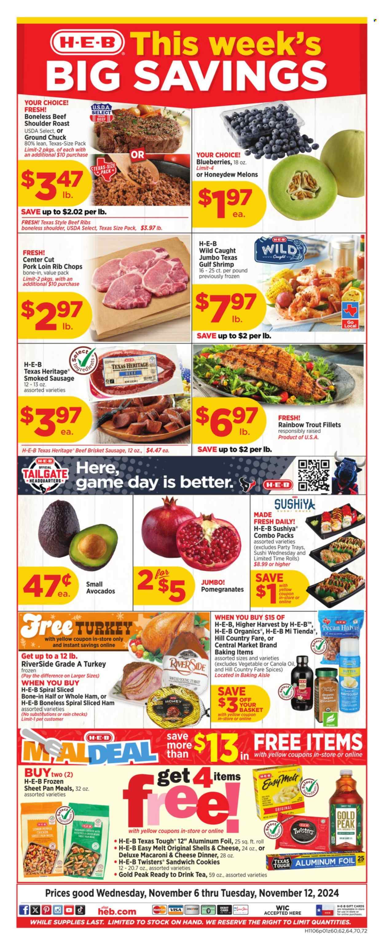 H-E-B ad - 11/06/2024 - 11/12/2024. Page 1