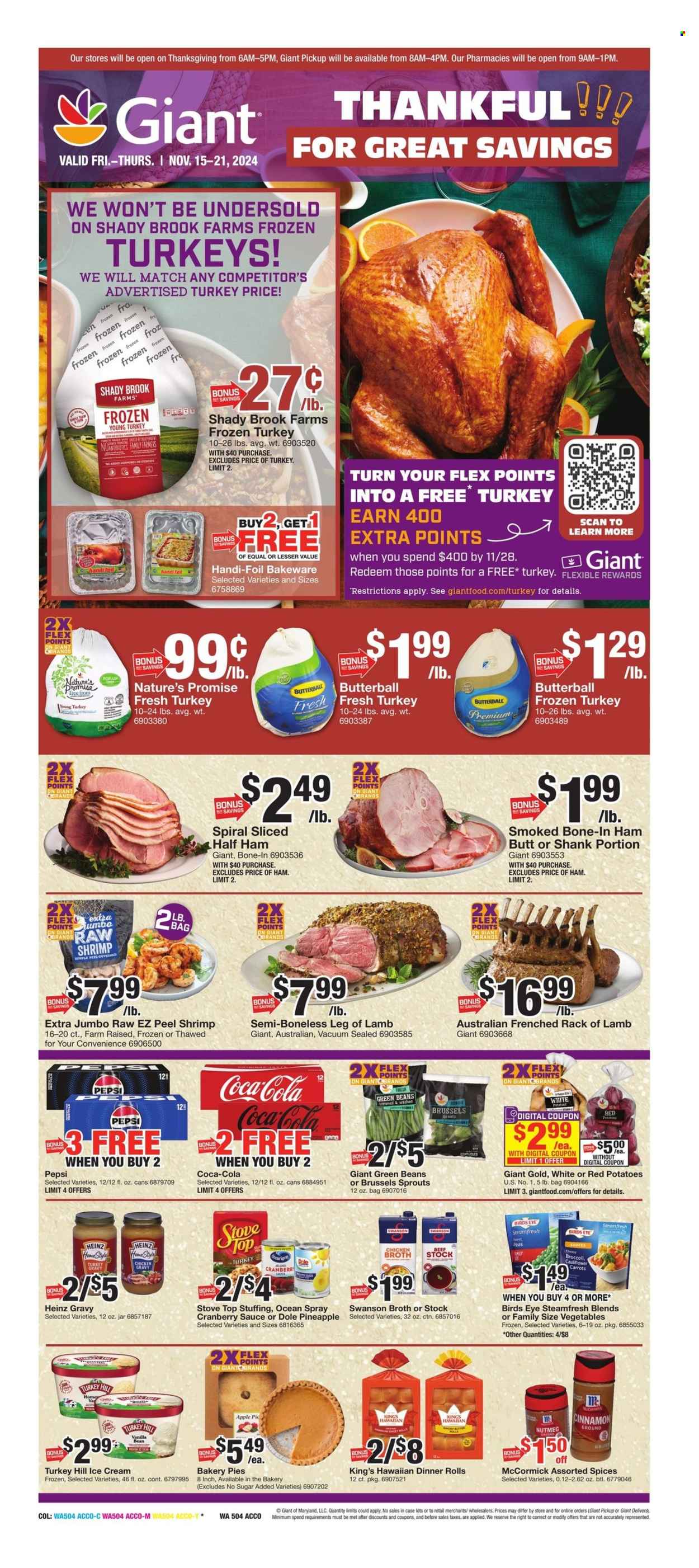 Giant Food ad - 11/15/2024 - 11/21/2024. Page 1