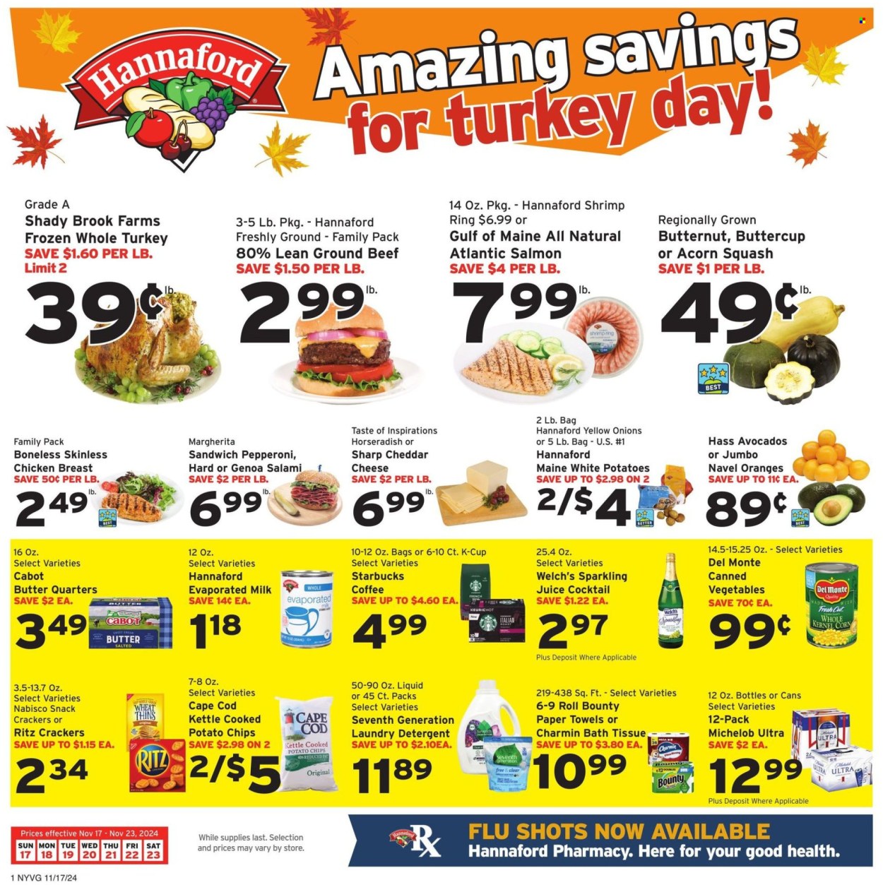 Hannaford ad - 11/17/2024 - 11/23/2024. Page 1