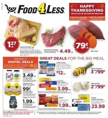 Food 4 Less Flyer - 11/20/2024 - 11/28/2024.