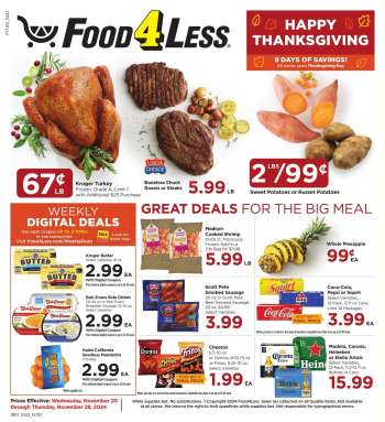 Food 4 Less Flyer - 11/20/2024 - 11/28/2024.