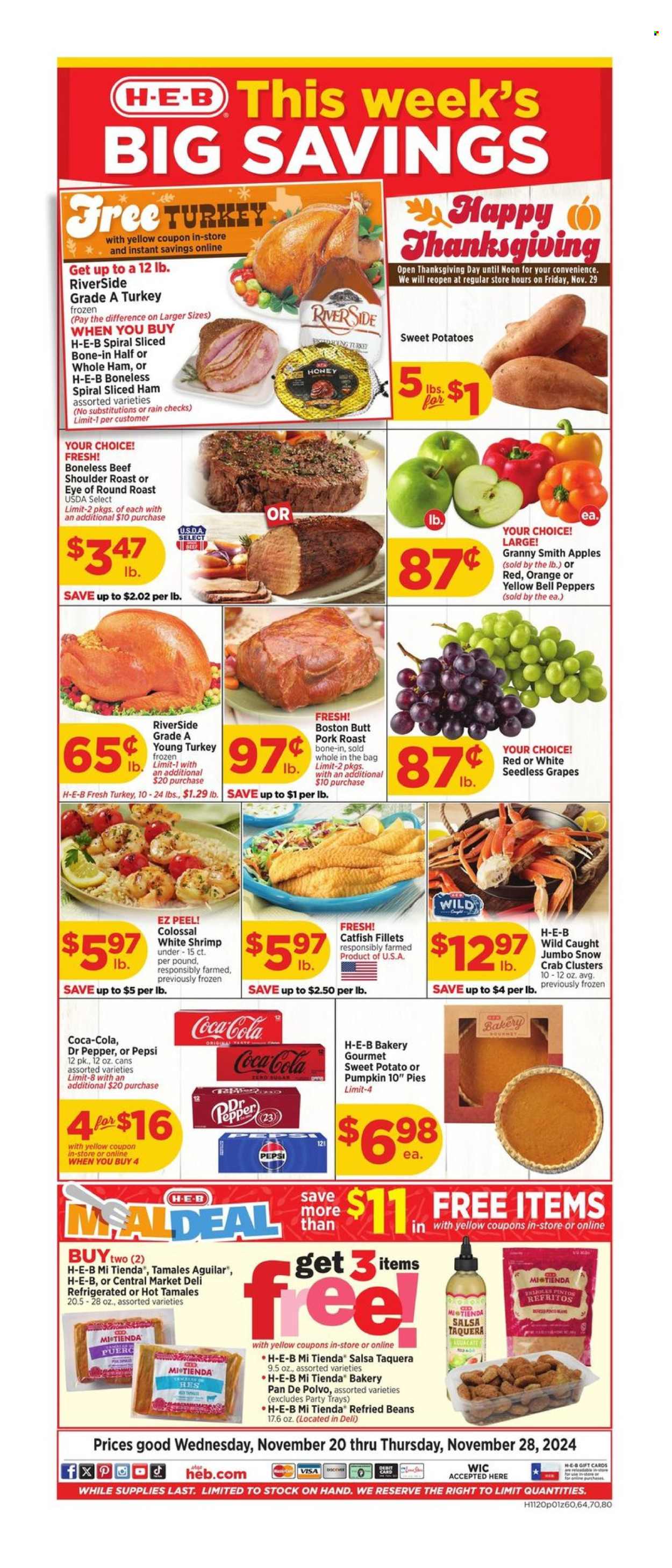 H-E-B ad - 11/20/2024 - 11/28/2024. Page 1