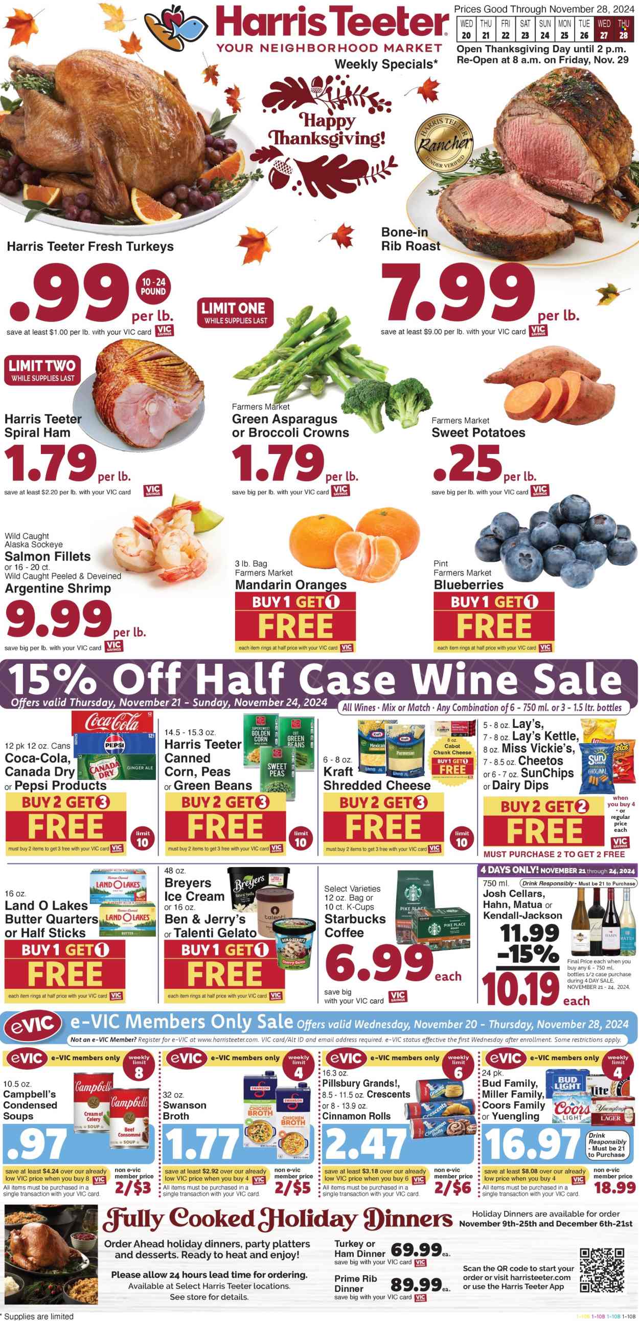 Harris Teeter ad - 11/20/2024 - 11/28/2024. Page 1