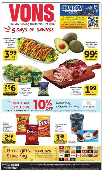 Vons Flyer - 11/29/2024 - 12/03/2024.