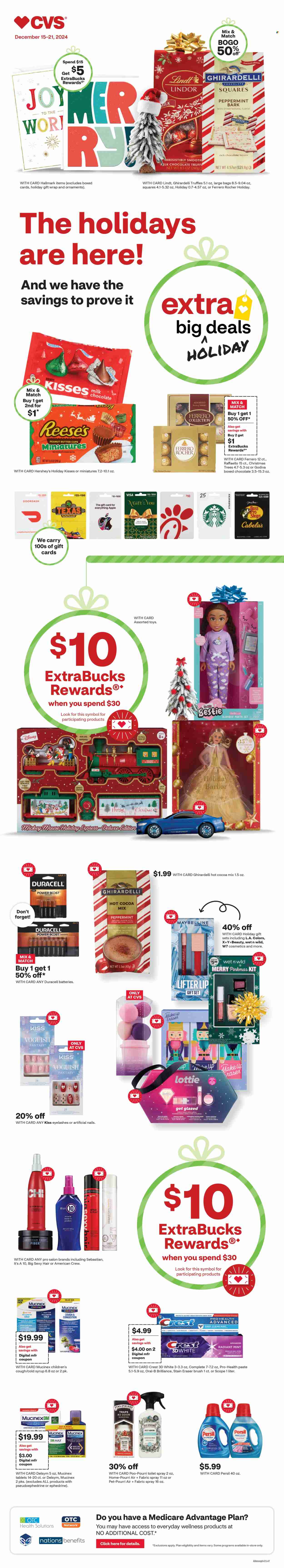 CVS Pharmacy ad - 12/15/2024 - 12/21/2024. Page 1