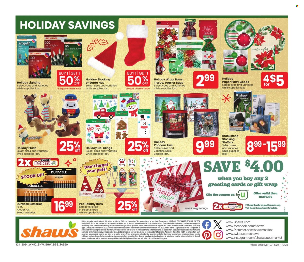 Shaw’s ad - 12/11/2024 - 01/09/2025. Page 20