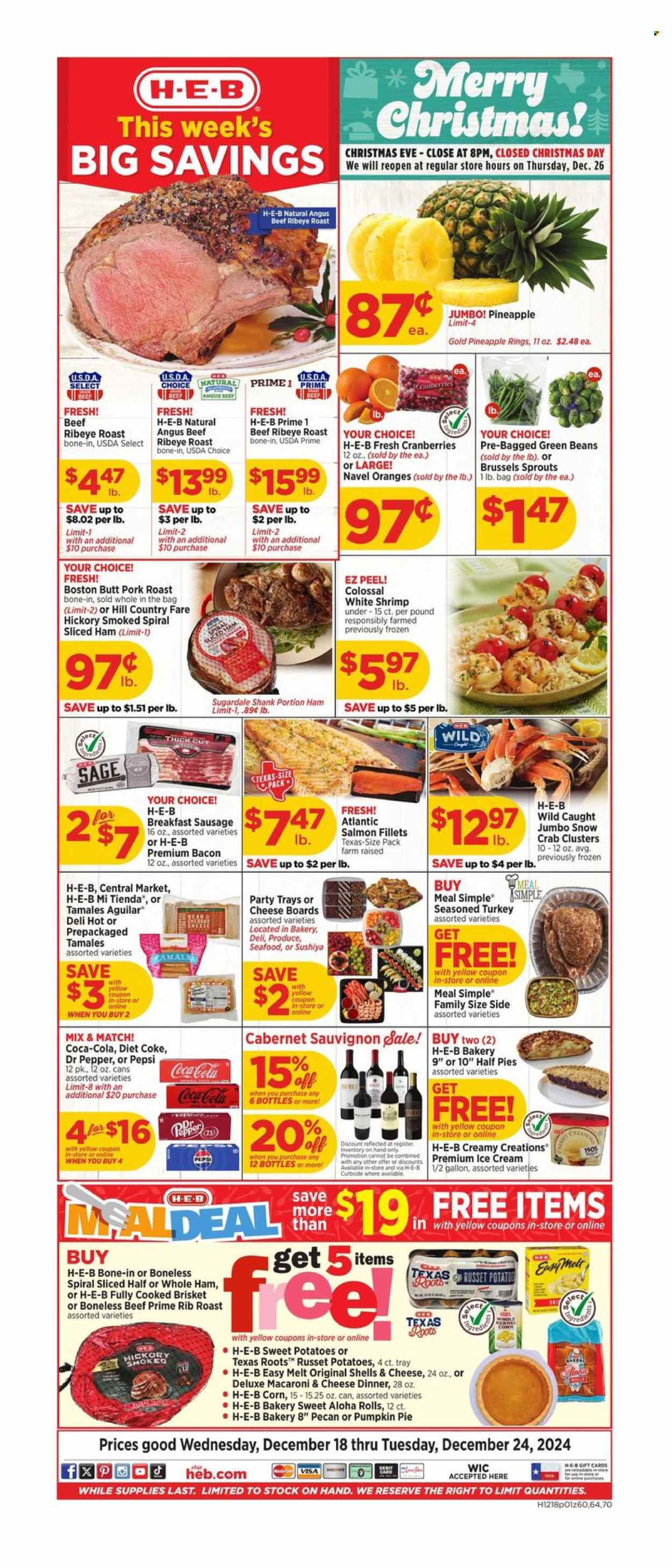 H-E-B ad - 12/18/2024 - 12/24/2024. Page 1