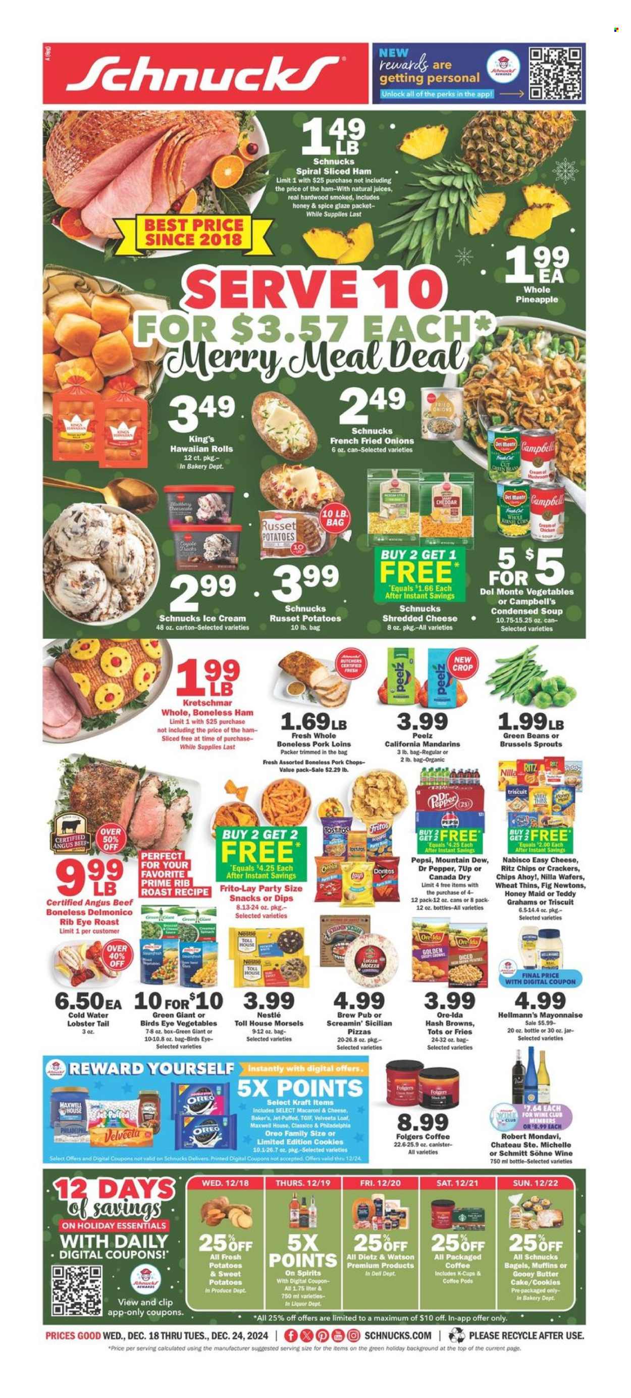 Schnucks ad - 12/18/2024 - 12/24/2024. Page 1