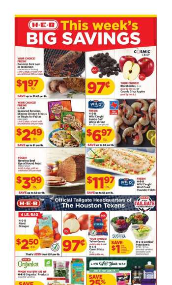 H-E-B Flyer - 01/08/2025 - 01/14/2025.
