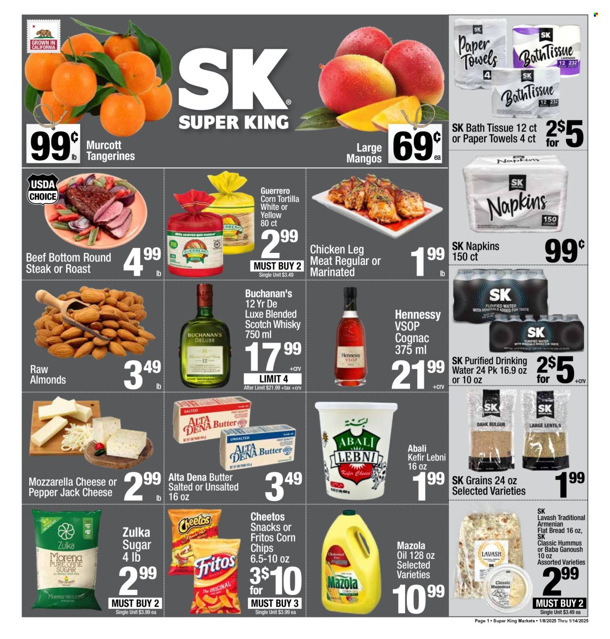 Super King Markets ad - 01/08/2025 - 01/14/2025. Page 1