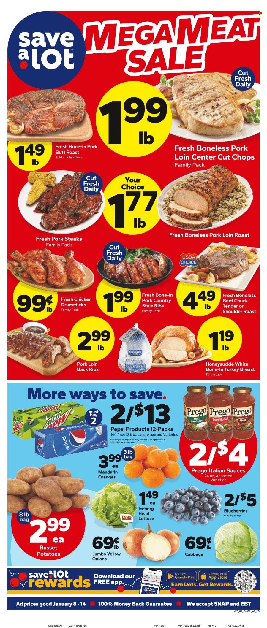 Save a Lot ad - 01/08/2025 - 01/14/2025. Page 1