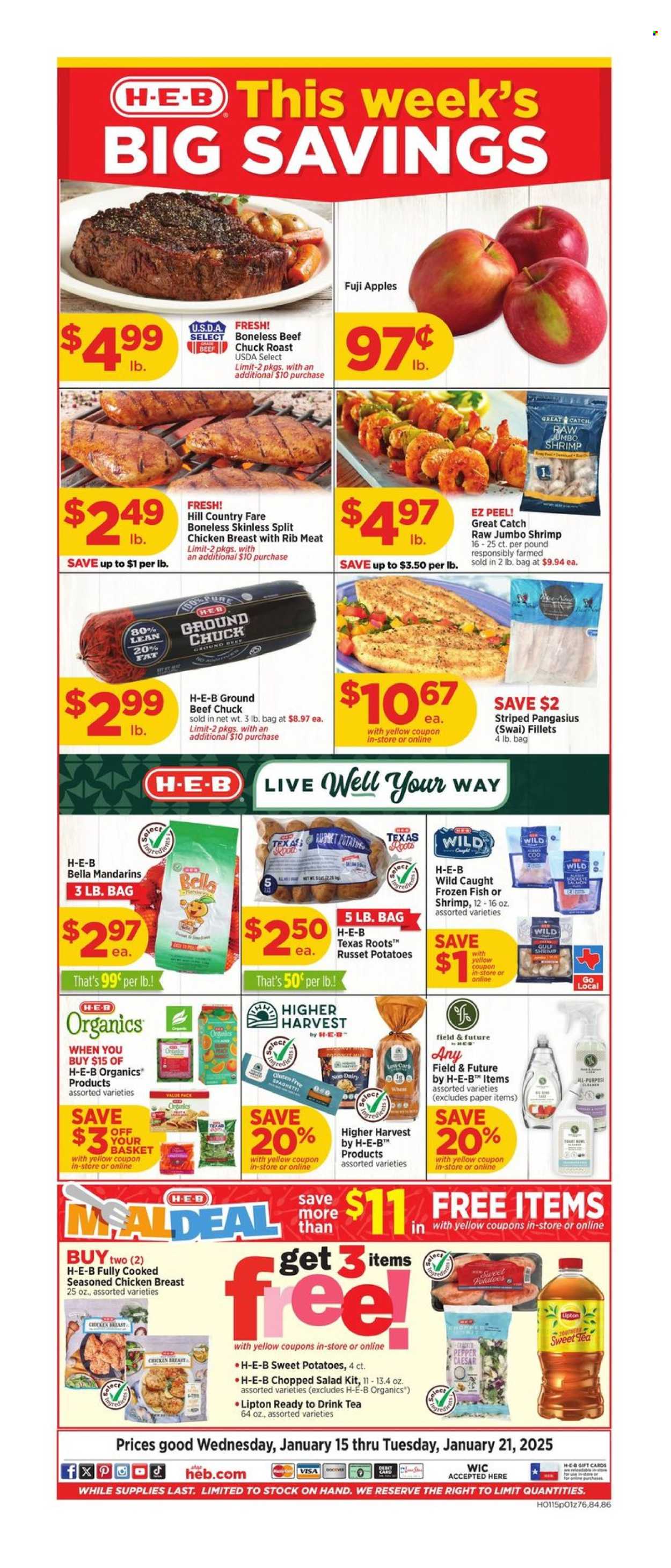H-E-B ad - 01/15/2025 - 01/21/2025. Page 1